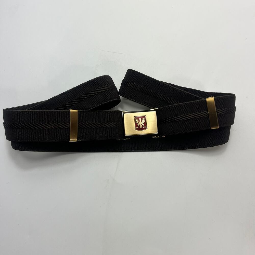 Vintage Hickok Eagle Emblem Elastic Military Style Stretch Belt 37.5" USA Made